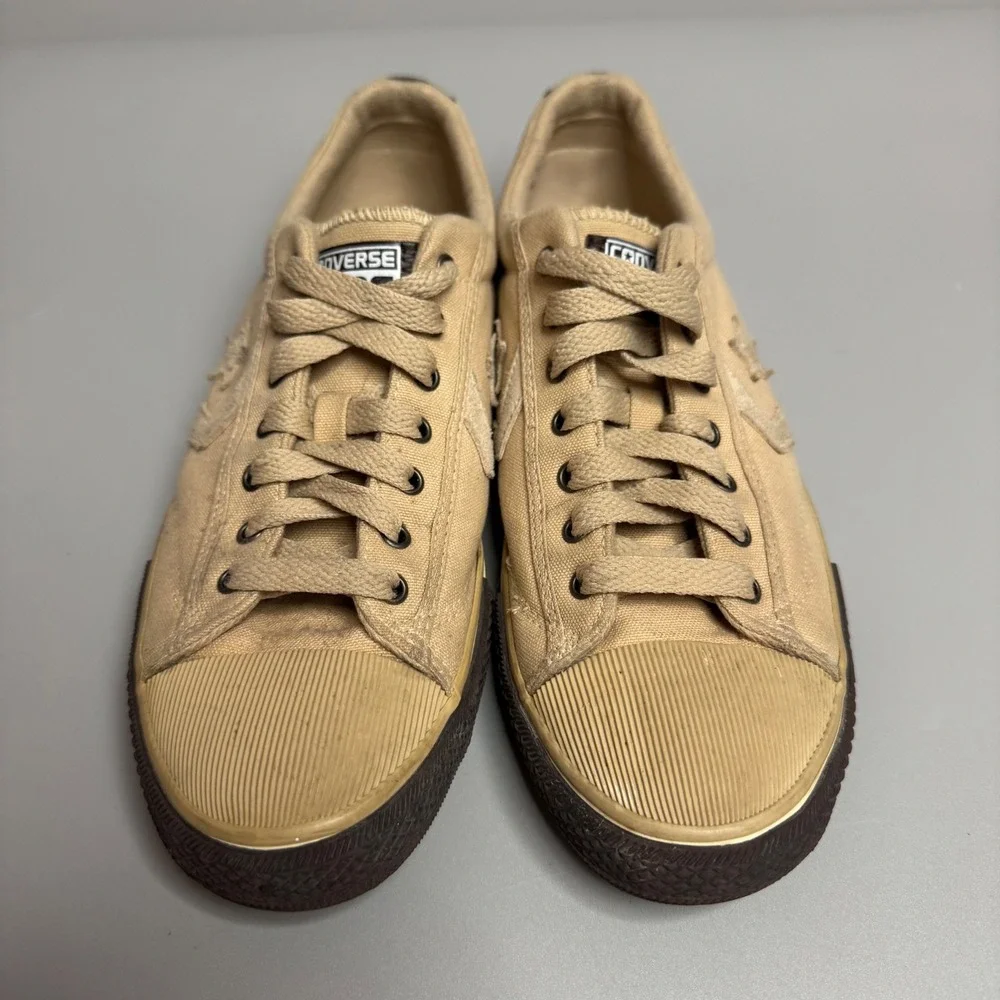 Vtg Converse Star Player Low Top Tan Brown Sneakers M 9 W 10.5 EU 42.5 Korea 80s - Picture 2 of 9